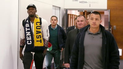 Usain Bolt arrives in Sydney. AP Photo