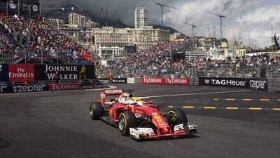 Sebastian Vettel of Ferrari in action during the Monaco Grand Prix. Valdrin Xhemaj / EPA