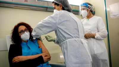 Vaccinations are carried out at the hospital of San Paolo in Milan, Italy. EPA