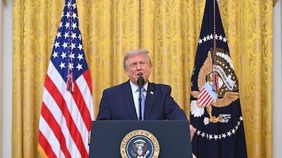 US President Donald Trump during a prime-time address to the nation in the East Room of the White House in Washington. AFP / Bloomberg