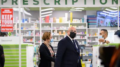 Mr Zahawi visits the Cullimore independent community chemist in Edgware in January last year after it became the first pharmacy in London to offer the Covid-19 vaccination. Getty Images