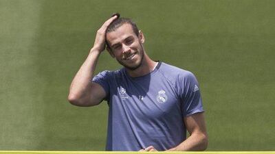 Real Madrid's Gareth Bale is shown during training session on May 30, 2017. Paul White / AP Photo