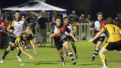 The Abu Dhabi Harlequins, with ball, will play their running game on a pitch at Zayed Sports City next season.