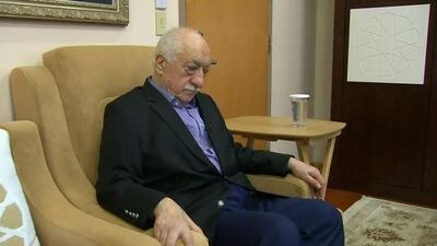 US-based cleric Fethullah Gulen, whose followers Turkey blames for a failed coup, pauses before speaking to journalists at his home in Saylorsburg, rural Pennsylvania, on July 16, 2016. Greg Savoy/Reuters TV