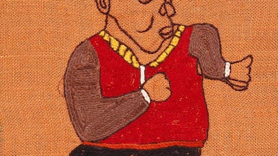 'Nelson Mandela's early days' by Nokwlunga shows Mandela boxing.