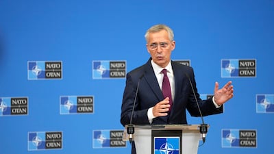 Nato Secretary General Jens Stoltenberg at Nato headquarters in Brussels yesterday. AP Photo