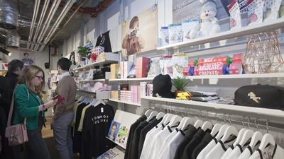 Reach more than 100,000 subscribers and content creators can sell their merchandise in the YouTube Creator Store next to the studio, where fans can buy merchandise from books to toys from their favourite YouTube stars. Randi Sokoloff for The National