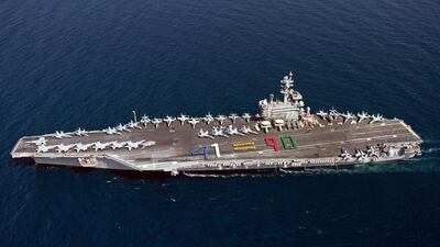 The USS George HW Bush sailing in the Arabian Sea in 2014. AFP
