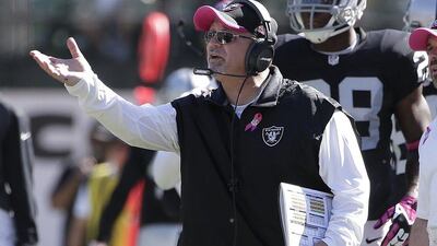Oakland Raiders coach Tony Sparano took over after the firing of Dennis Allen this season. Marcio Jose Sanchez / AP