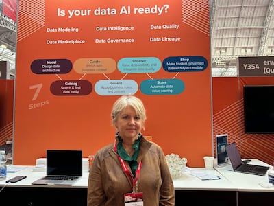 Susan Laine, chief field technologist at Quest Solutions, at Big Data London. Photo: Matthew Davies / The National