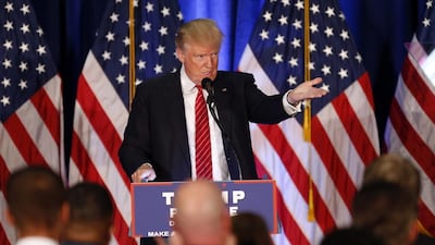 Republican Presidential candidate Donald Trump speaks in Youngstown, Ohio, Monday, Aug. 15, 2016. (Gerald Herbert / AP Photo