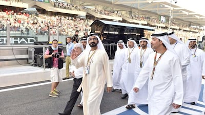 Sheikh Mohammed bin Rashid, Vice President and Ruler of Dubai, at the Abu Dhabi Grand Prix. Wam