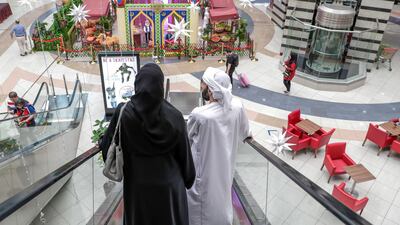 Visitors at Al Wahda Mall in Abu Dhabi. The UAE's PMI increased in May at the fastest pace in nearly five years on the back of new business orders. Victor Besa / The National