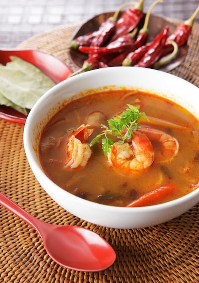 Make Thai dishes, like tom yum soup, at Anantara in Dubai and Abu Dhabi. iStockphoto.com
