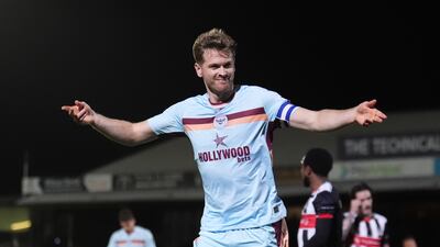 Brentford's Nathan Collins celebrates scoring their side's fifth goal. PA