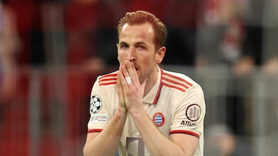 Harry Kane of Bayern Munich after missing a golden chance in the Champions League quarter-final first leg match against Inter Milan. Getty Images
