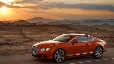 The Bentley Continental GT in Orange Flame.
