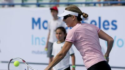 Tennis legend Monica Seles was a smash hit when she met children as part of Mubadala’s Inspirational Women 2014 event. Sammy Dallal / The National