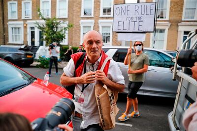 Dominic Cummings arrives home in London on May 25, 2020, after giving a press conference answering allegations he and his family broke the rules when they travelled from London to Durham while the nation was under full-lockdown to curb the spread of Covid-19 AFP