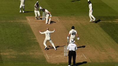 Australia batsman Marnus Labuschagne is stumped by Jonny Bairstow off the bowling of Jack Leach. AFP