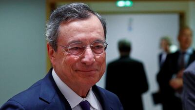 European Central Bank president Mario Draghi will be replaced by Christine Lagarde in November. Photo: Reuters