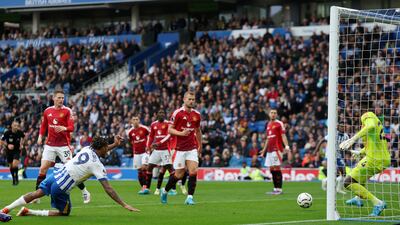 Joao Pedro of Brighton & Hove Albion scores his team's second goal. Getty Images