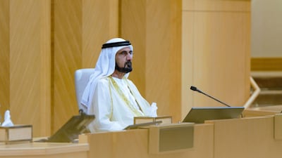 Sheikh Mohammed addresses the FNC session.
