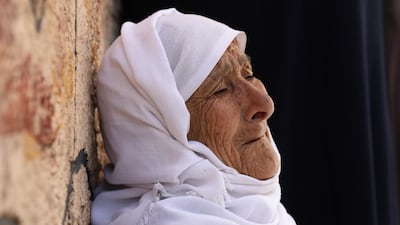 Mohammed Hamayel's grandmother grieves at his funeral in the village of Beita near Nablus city. EPA