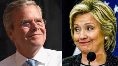 Jeb Bush and Hillary Clinton. (EPA)