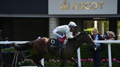 Jockey Frankie Dettori guides Palace Pier to victory in the Queen Anne stakes at Royal Ascot on Tuesday, June 15. AFP