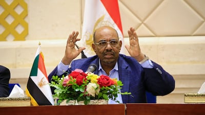 Sudan's President Omar Hassan Al Bashir speaks during a press conference after the oath of the prime minister and first vice president Bakri Hassan Saleh. Reuters