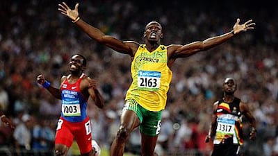 Bolt holds the record for the 100m and 200m.