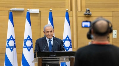 Israeli Prime Minister Benjamin Netanyahu delivers a statement in the Knesset, the Israeli Parliament, in Jerusalem. Reuters