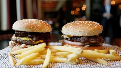 The Burger Joint's Outback Burger with beef ribs, and our winner. Satish Kumar / The National
