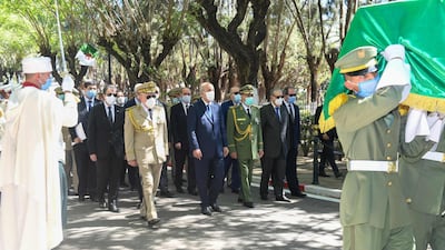 The ceremony took place on the 58th anniversary of Algeria's independence from France, in the capital Algiers. AFP