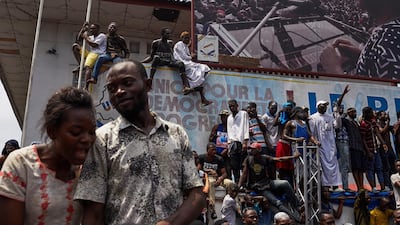 Supporters of DR Congo's opposition leader Felix Tshisekedi celebrate after he was declared the winner by electoral commission. EPA