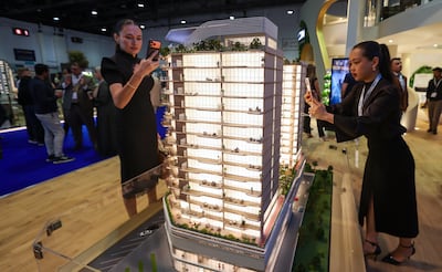 Visitors check out the Treppan Living project by Fakhruddin Properties. Chris Whiteoak / The National