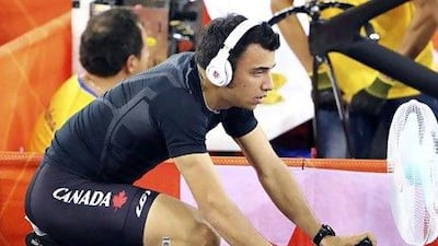 Canada's track cyclist Joseph Veloce uses a pair of Beats by Dr Dre headphones during the London Olympics. Stefano Rellandini / Reuters