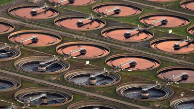 Water storage tanks at a treatment works in London, UK. Under the UK’s water privatisation programme, the government created regional monopolies and then played them off against each other to achieve accurate cost information. Photographer: Matthew Lloyd/Bloomberg