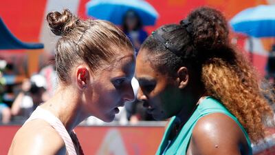 Karolina Pliskova, left, dumped Serena Williams out of the Australian Open on Wednesday. EPA