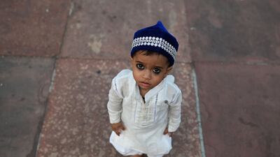 A young worshipper at Jama Masjid in the old quarters of New Delhi, India. AFP