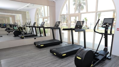 Guests have access to a fully-equipped fitness studio overlooking the water