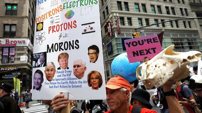 Climate activists demonstrate during Extinction Rebellion protests in lower Manhattan in New York City, New York, US, October 7, 2019. REUTERS/Mike Segar