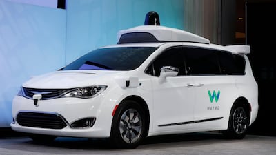 A Chrysler Pacifica hybrid outfitted with Waymo's suite of sensors and radar. AP Photo/Paul Sancya