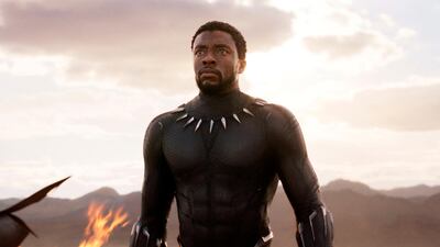 Chadwick Boseman in a scene from "Black Panther." AP