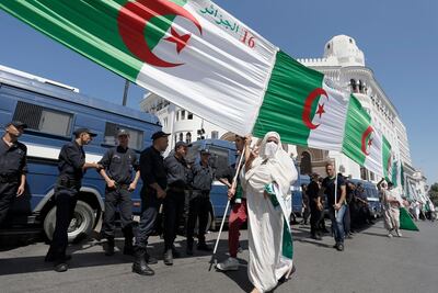 Algerian demonstrators in the capital Algiers. Toufik Doudou / AP