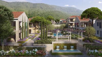 The development sits between the mountains and the sea, with breathtaking views and 1.8 kilometres of pristine Adriatic coastline. Courtesy Henry Wiltshire International