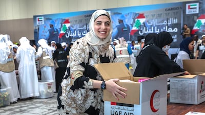 Lebanese citizen Sara Qasim was grateful of the opportunity to support citizens back home. Victor Besa / The National