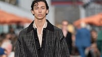 A bomber jacket knitted from suede and nubuck was part of the Zegna spring/summer 2027 collection shown in Malibu. Photo: Zegna