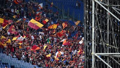 AS Roma fans before the match. Reuters